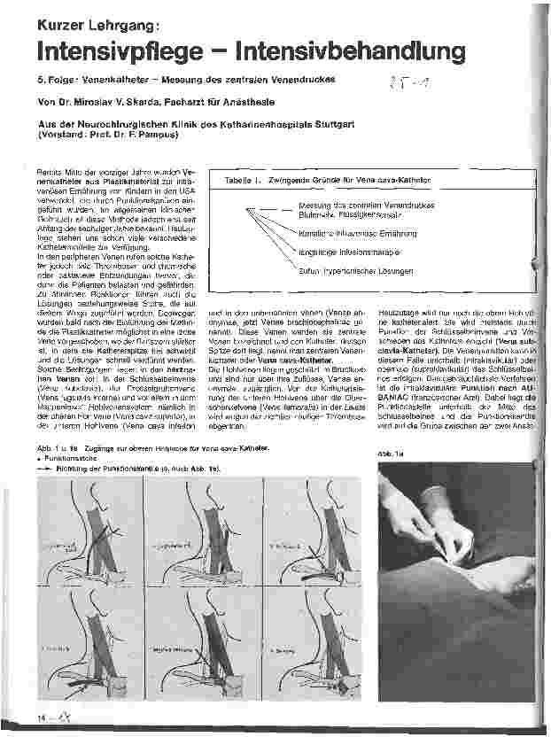 Vorschauseite 1: Intensivpflege - Intensivbehandlung 5. Folge: Venenkatheter - Messung des zentralen Venendruckes