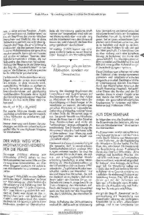 Vorschauseite 2: Vermeidung von Demotivation bei MitarbeiterInnen