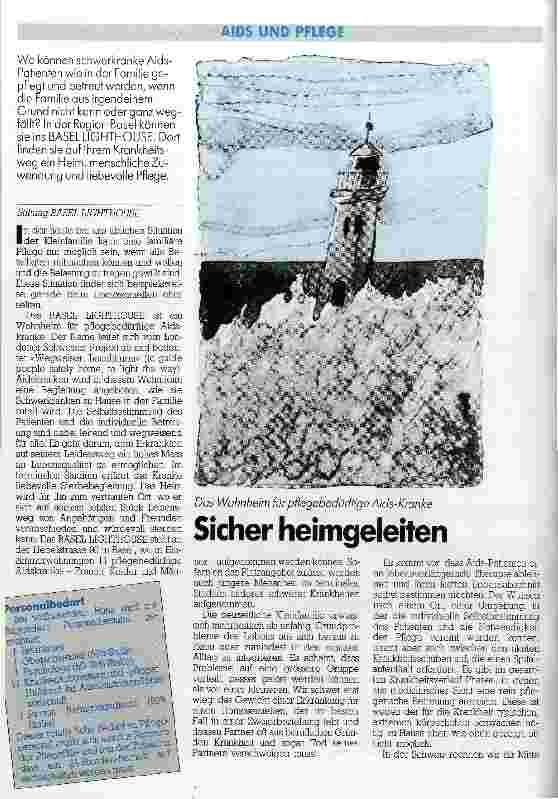 Vorschauseite 1: Sicher heimgeleitet Das Wohnheim für pflegebedürftige AIDS-Kranke