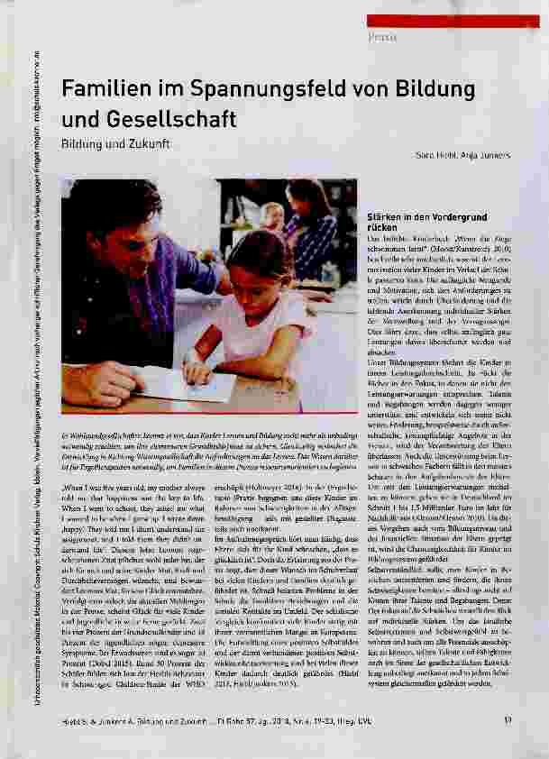 Vorschauseite 1: Familien im Spannungsfeld von Bildung und Gesellschaft