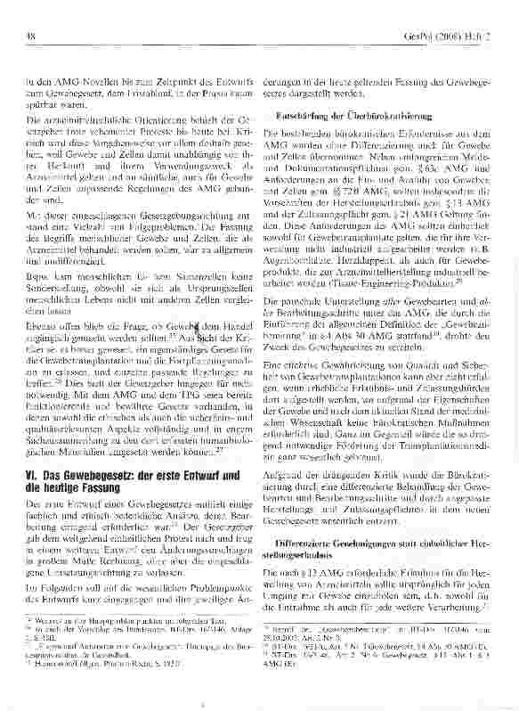 Vorschauseite 3: Das deutsche Gewebegesetz - ein halbes Jahr später