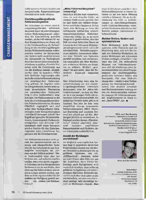 Vorschauseite 3: Einrichtungsübergreifende Fehlermeldesysteme