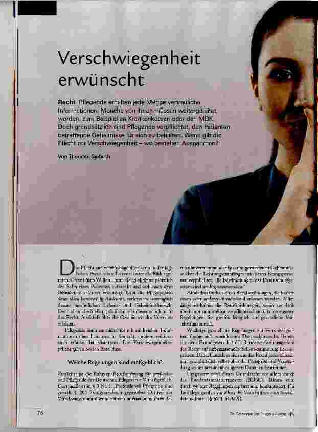 Vorschauseite 1: Verschwiegenheit erwünscht