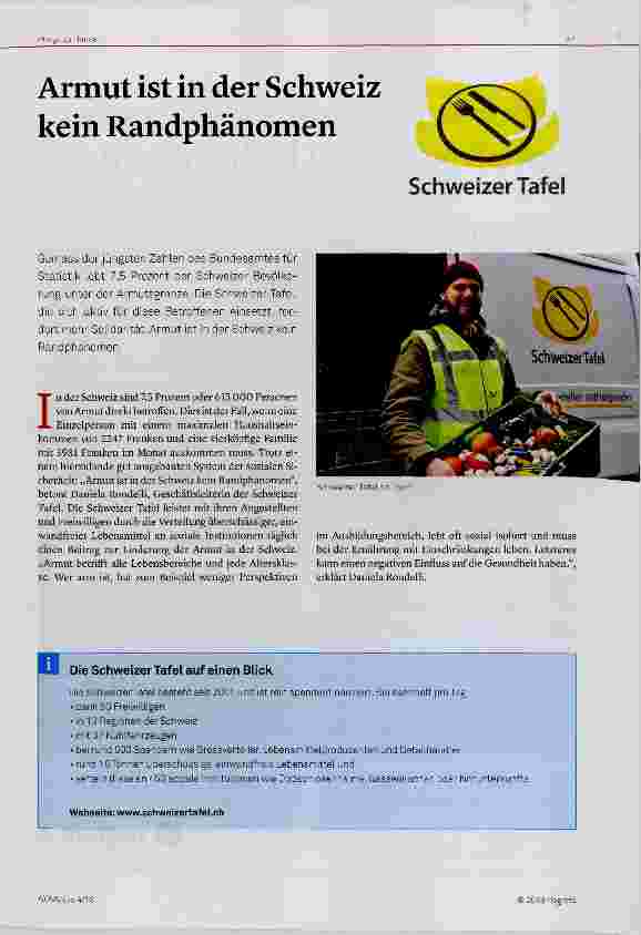 Vorschauseite 1: Armut ist in der Schweiz kein Randphänomen