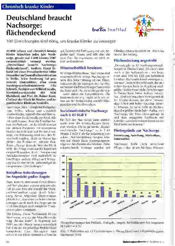 Vorschauseite 1: Deutschland braucht Nachsorge: flächendeckend