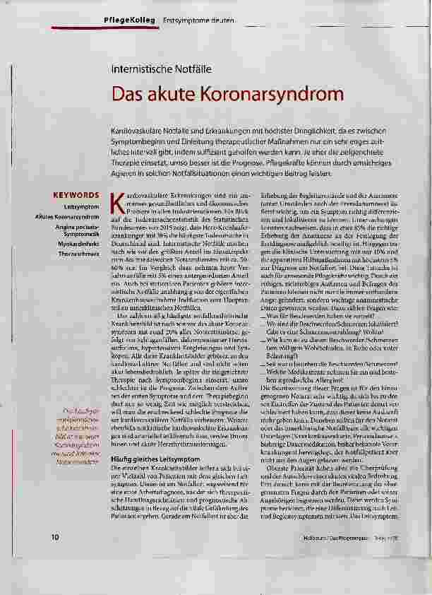 Vorschauseite 1: Das akute Koronarsyndrom