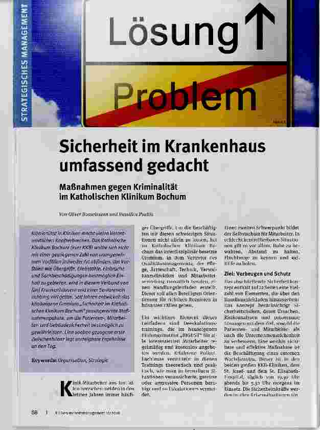 Vorschauseite 1: Sicherheit im Krankenhaus umfassend gedacht