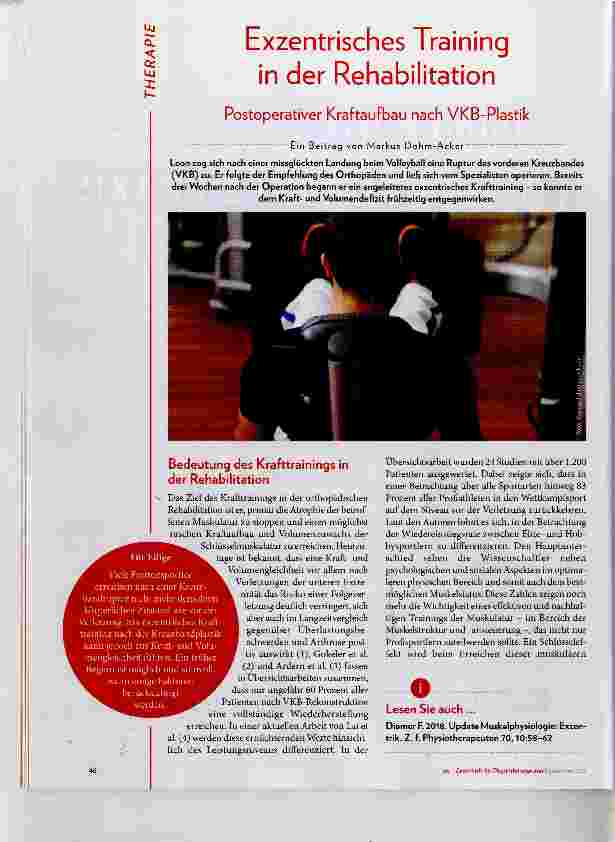 Vorschauseite 1: Exzentrisches Training in der Rehabilitation