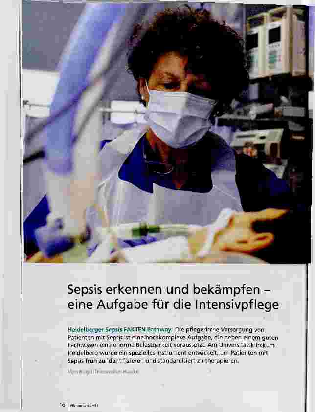 Vorschauseite 1: Sepsis erkennen und bekämpfen eine Aufgabe für die Intensivpflege