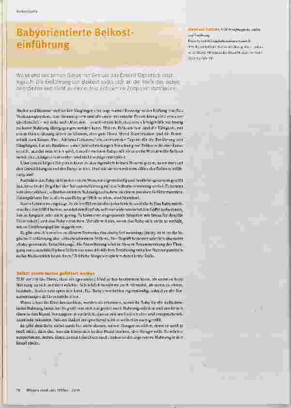 Vorschauseite 1: Babyorientierte Beikosteinführung