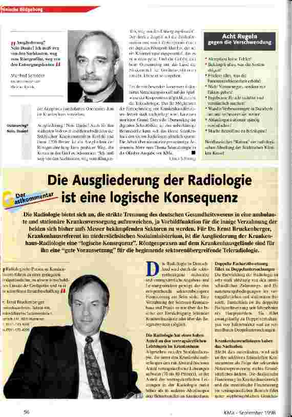 Vorschauseite 4: Subventionieren oder Privatisieren? Ausgliederung radiologischer Krankenhausabteilungen