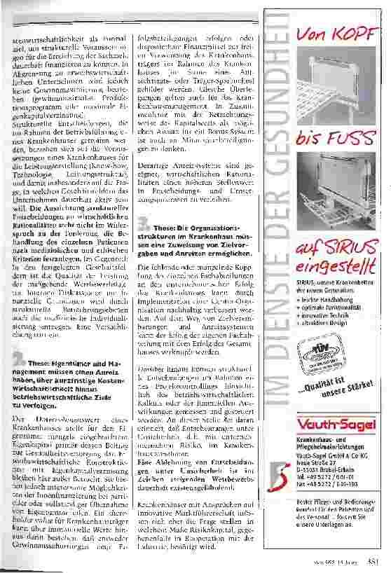 Vorschauseite 2: Krankenhäuser brauchen ein finanzorientiertes Informationsund Steuerungssystem