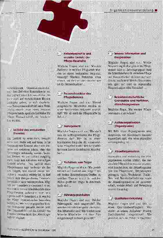 Vorschauseite 4: Das große Puzzle: ein Konzept entsteht Handbuch für den Pflegedienst