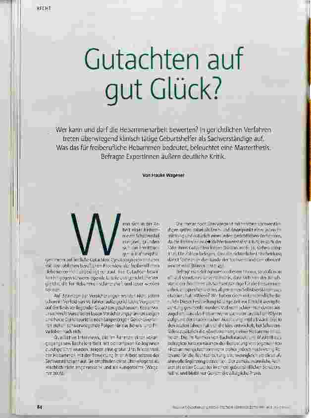 Vorschauseite 1: Gutachten auf gut Glück?