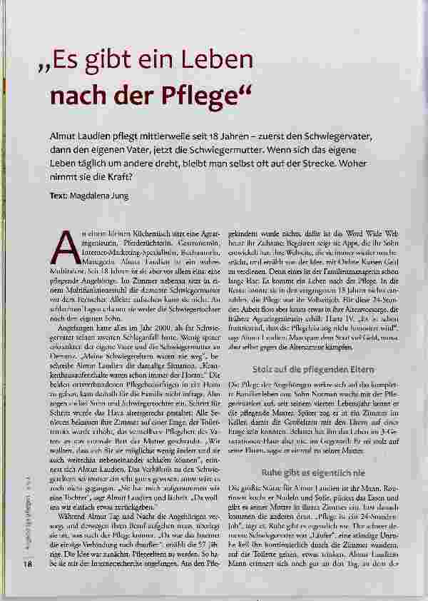 Vorschauseite 1: Es gibt ein Leben nach der Pflege