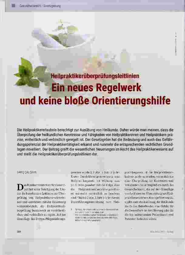 Vorschauseite 1: Ein neues Regelwerk und keine bloße Orientierungshilfe