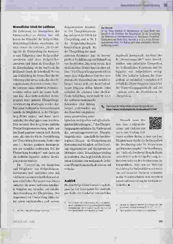 Vorschauseite 2: Ein neues Regelwerk und keine bloße Orientierungshilfe