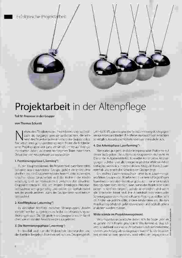 Vorschauseite 1: Projektarbeit in der Altenpflege
