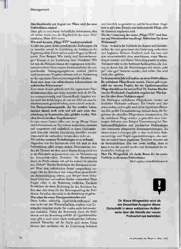 Vorschauseite 3: Pflegenoten sind bald passé