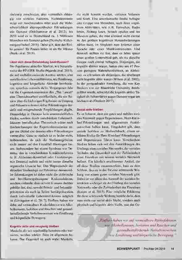 Vorschauseite 2: Prävention demenzieller Erkrankungen