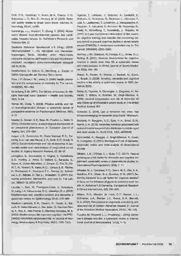 Vorschauseite 5: Prävention demenzieller Erkrankungen