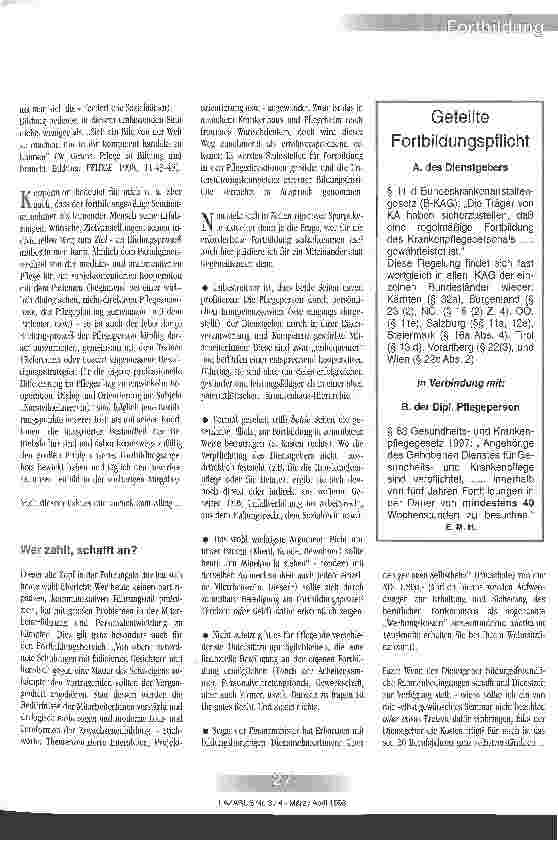 Vorschauseite 2: ... wer zahlt? Interessenausgleich in der Fortbildung des Pflegepersonals