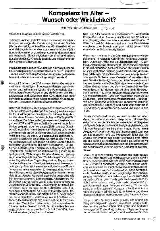 Vorschauseite 1: Kompetenz im Alter - Wunsch oder Wirklichkeit?