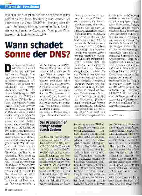 Vorschauseite 1: Wann schadet Sonne der DNS?