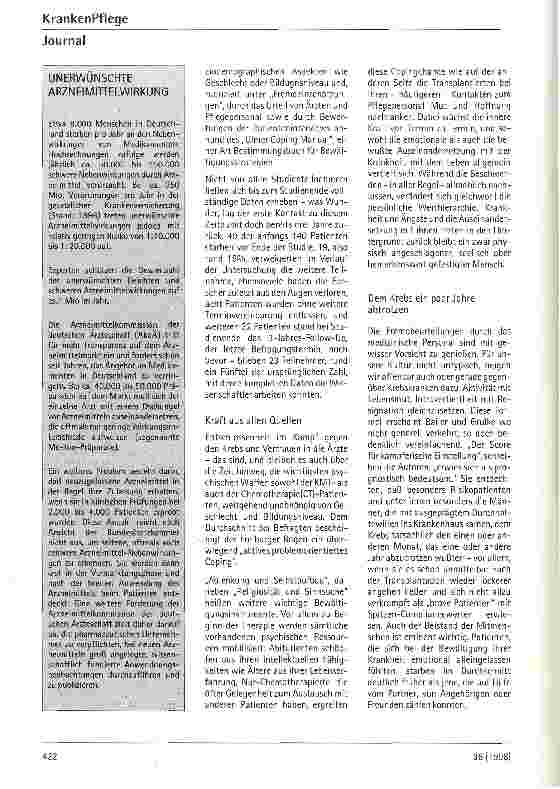 Vorschauseite 2: Wie bewältigen Körper und Seele eine Knochenmarktransplantation? Kreative Kämpfer kommen durch