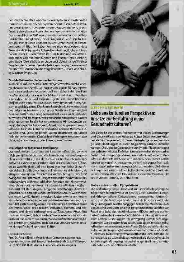 Vorschauseite 1: Liebe aus kulturellen Perspektiven: Ansätze zur Gestaltung neuer Gesundheitskulturen?