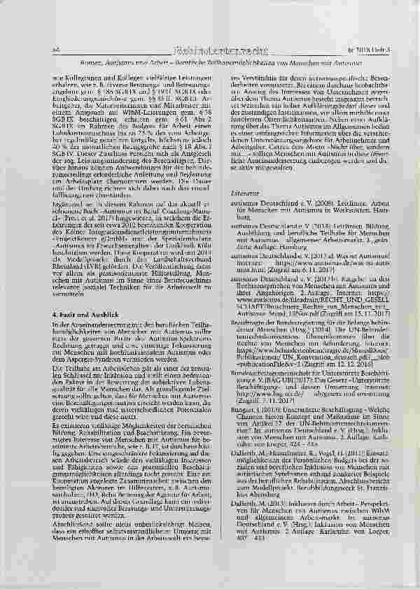 Vorschauseite 6: Autismus und Arbeit - Berufliche Teilhabemöglichkeiten von Menschen mit Autismus