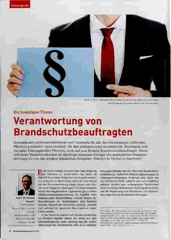 Vorschauseite 1: Verantwortung von Brandschutzbeauftragten