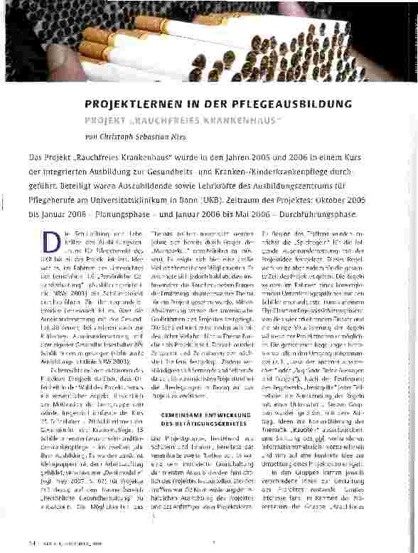 Vorschauseite 1: PROJEKTLERNEN IN DER PFLEGEAUSBILDUNG
