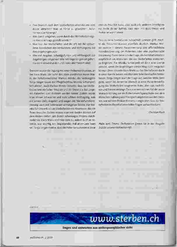 Vorschauseite 3: Die «Todesart der Philosophen» ein spannendes Seminar über das Sterbefasten