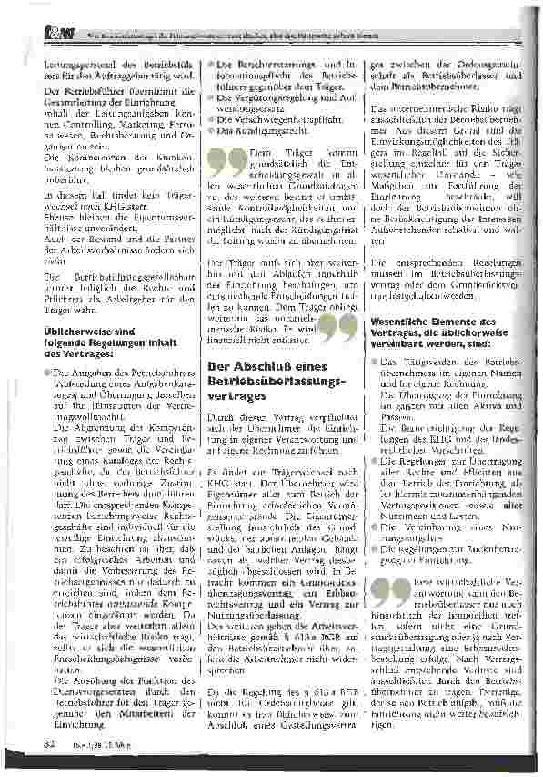 Vorschauseite 2: Wie Krankenhausträger die Führungsverantwortung abgeben, aber ihre Mitsprache sichern können.