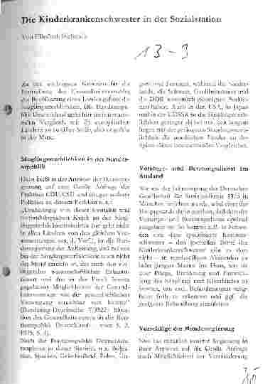 Vorschauseite 1: Die Kinderkrankenschwester in der Sozialstation