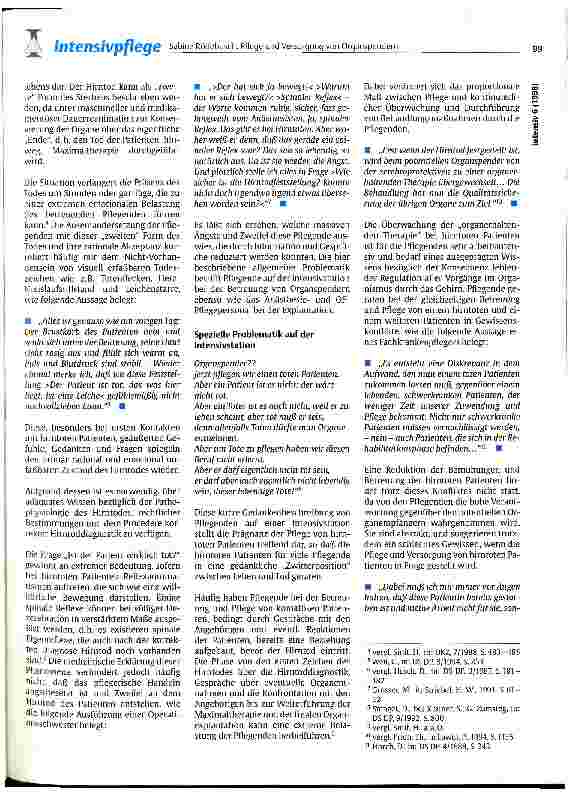 Vorschauseite 2: Pflege und Versorgung von Organspendern unter Berücksichtigung der psychischen Problematik der Pflegenden