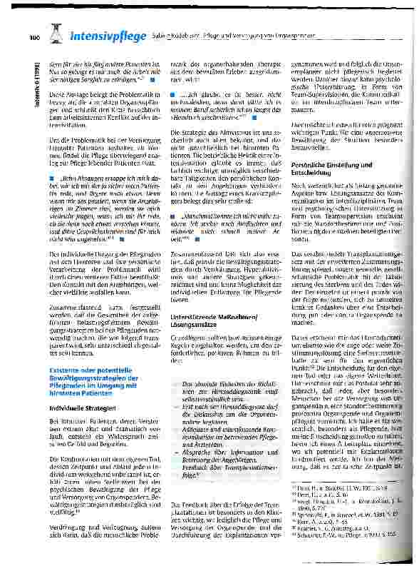 Vorschauseite 3: Pflege und Versorgung von Organspendern unter Berücksichtigung der psychischen Problematik der Pflegenden