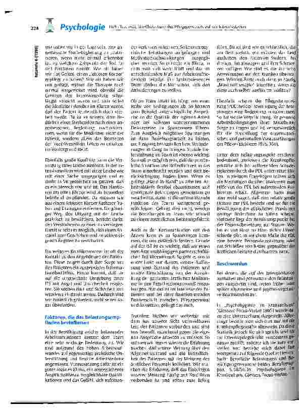 Vorschauseite 3: Streßbelastung des Pflegepersonals auf der Intensivstation Belastungen, Beschwerden, Bewältigung und Prävention
