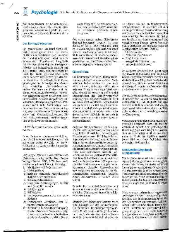 Vorschauseite 5: Streßbelastung des Pflegepersonals auf der Intensivstation Belastungen, Beschwerden, Bewältigung und Prävention