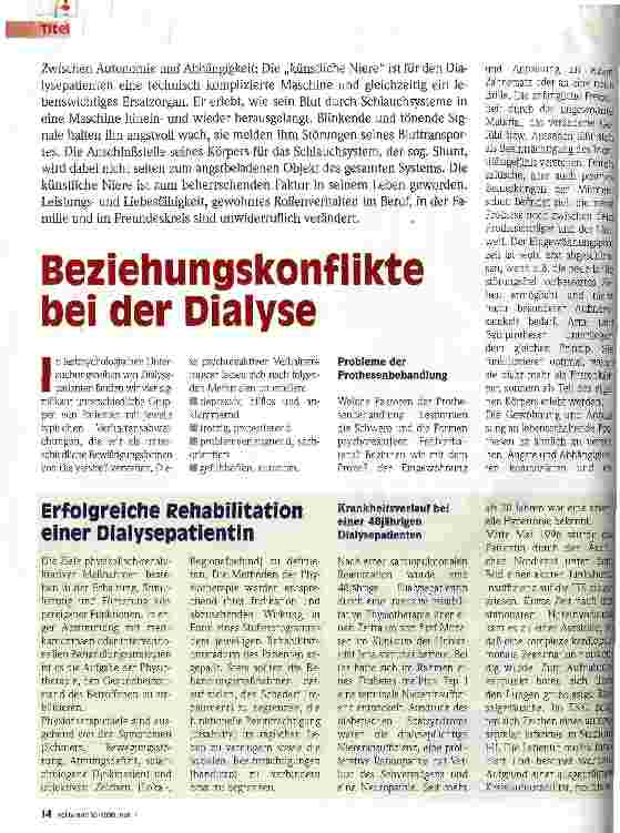 Vorschauseite 1: Beziehungskonflikte bei der Dialyse