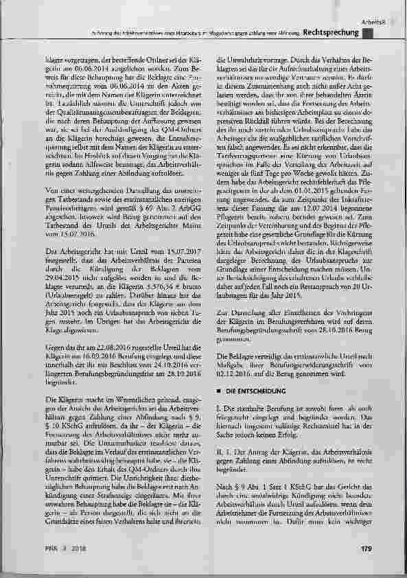 Vorschauseite 3: Auflösung des Arbeitsverhältnisses eines Mitarbeiters im Pflegedienst gegen Zahlung einer Abfindung