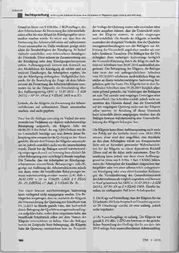 Vorschauseite 4: Auflösung des Arbeitsverhältnisses eines Mitarbeiters im Pflegedienst gegen Zahlung einer Abfindung
