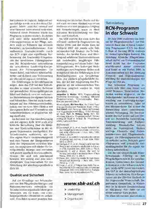 Vorschauseite 2: Die Pflege braucht Leadership