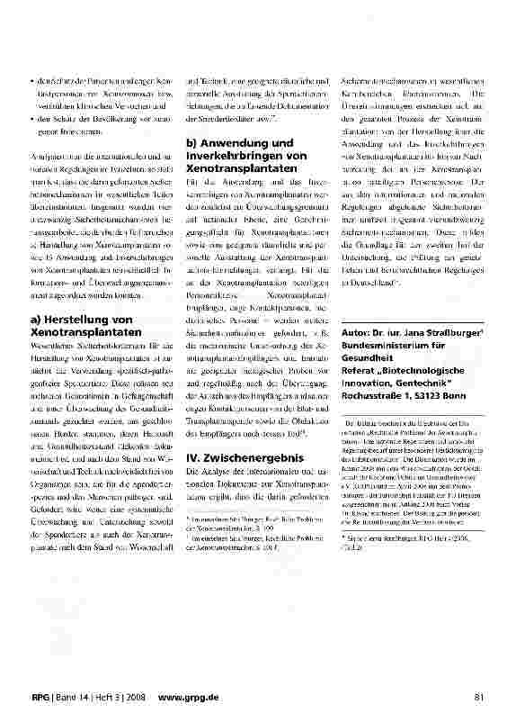 Vorschauseite 4: Rechtliche Probleme der Xenotransplantation