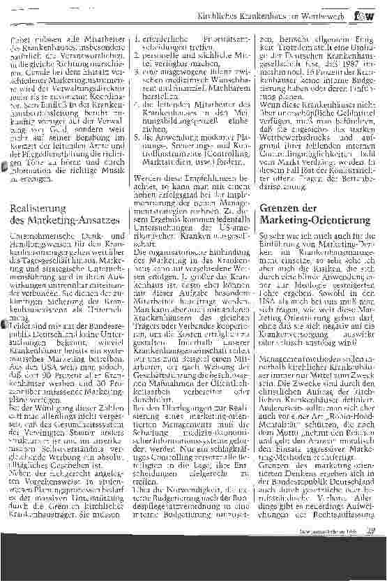 Vorschauseite 3: Kirchliches Krankenhaus im Wettbewerb // Folgerungen für das kirchliche Krankenhaus aus Sicht der Krankenhausverwaltung