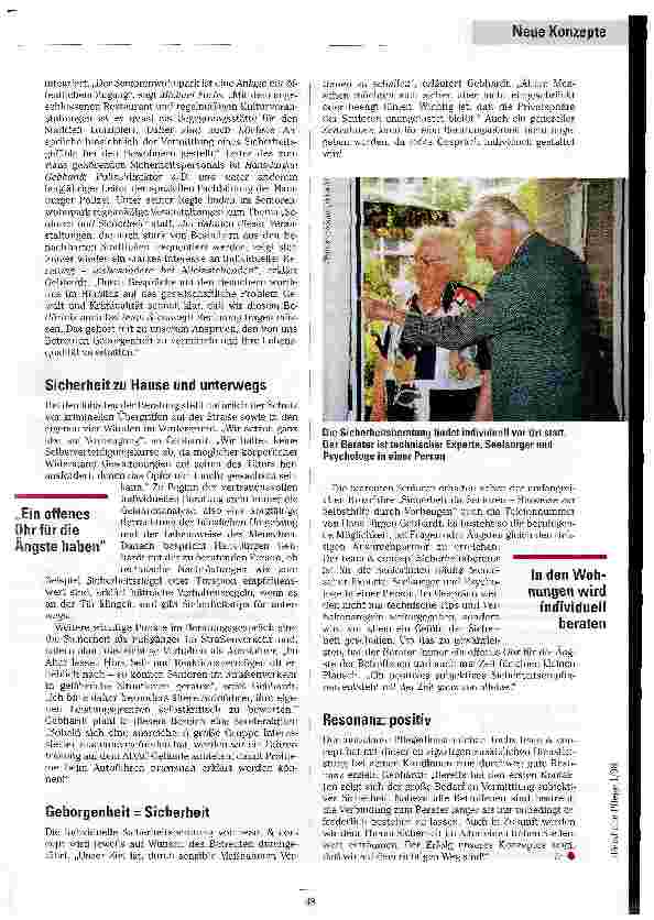 Vorschauseite 2: Service mit Sicherheit Ein Pflegedienst in Hamburg bietet Sicherheitsberatung für SeniorInnen