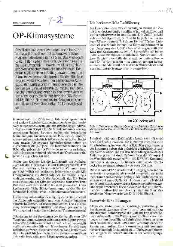 Vorschauseite 1: OP-Klimasysteme