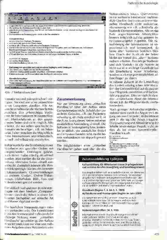 Vorschauseite 2: Intranet-Anwendungen in der Kinderkardiologie Das Kieler Modell