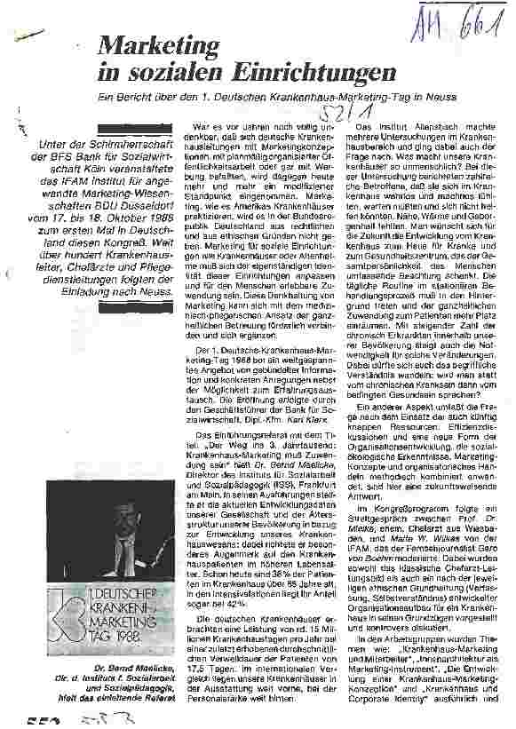 Vorschauseite 1: Marketing in sozialen Einrichtungen
